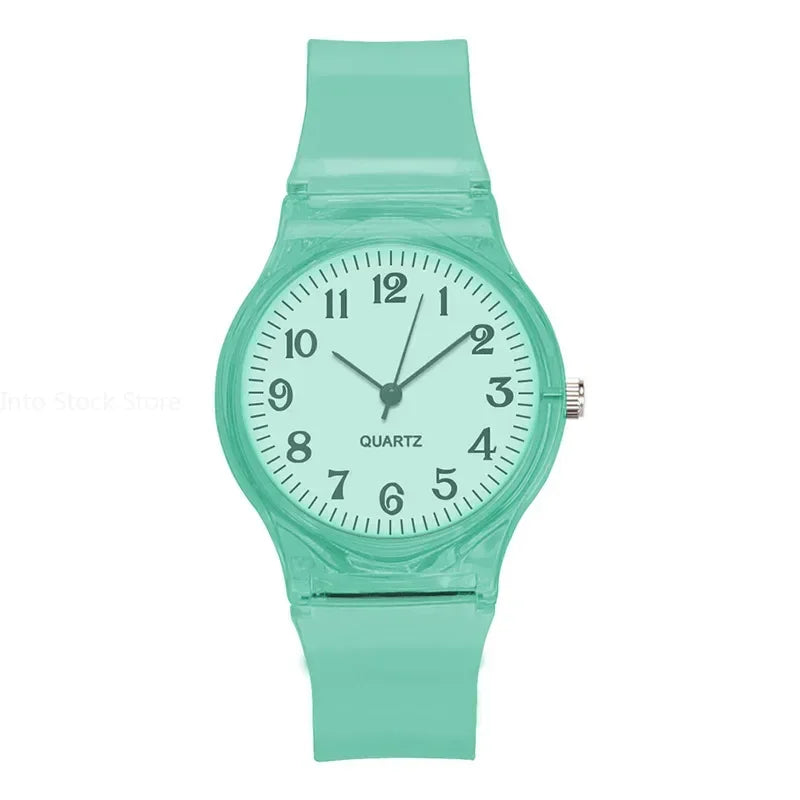Kids Watch Children Quartz Watches Wristwatch Jelly for Girl and Boy Clocks Sport Baby Student Transparent Plastic Montre Femme