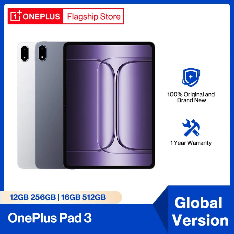 OnePlus Pad 3 Global Version Tablet Snapdragon 8 Elite 13.2" 144Hz Display 3.4K Resolution 8 Speakers Wi-Fi 7 Android 15