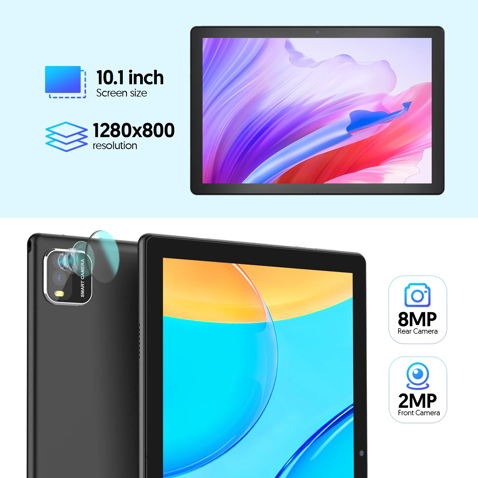 10-inch Android 14 tablet with keyboard, protective case, stylus and data cable. 6GB (3+3) RAM+64GB ROM+, quad-core processor