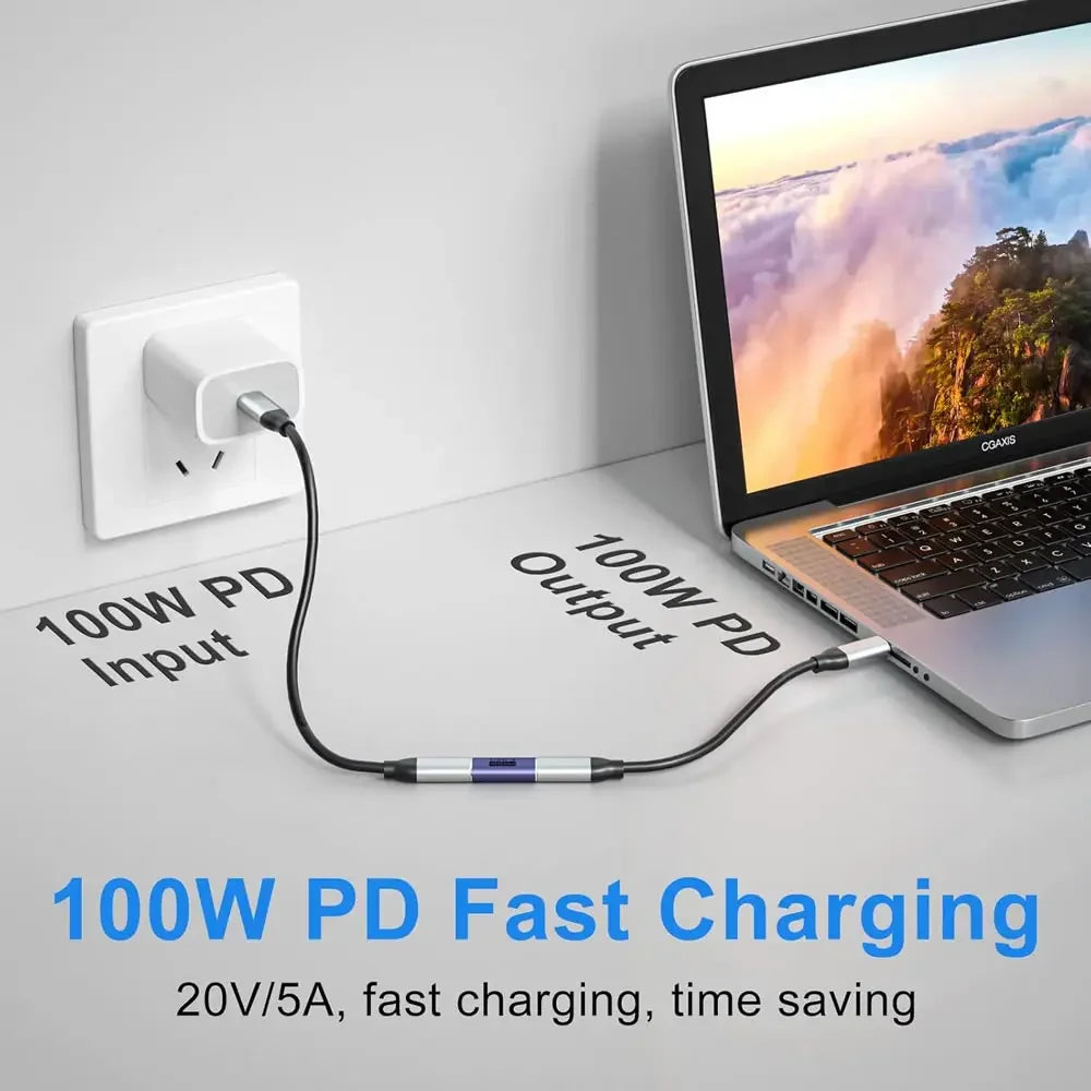 USB4.0 Thunderbolt3 40Gbps Type C Female to Type C Female Coupler Adapter For Super Fast Charger Data Transfer 8K 4K Video Cable