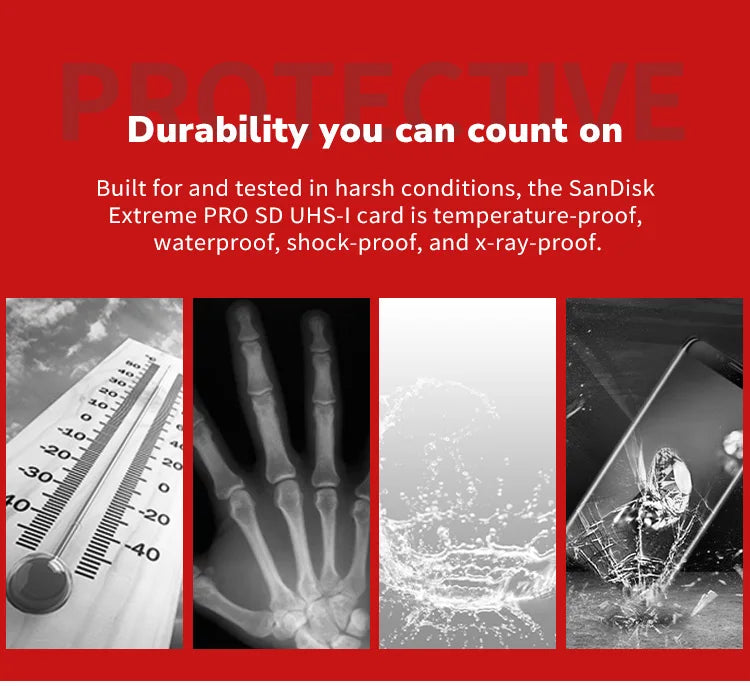 SanDisk Extreme PRO UHS-I Card 64GB 128GB 256GB 512GB 1TB Up to 200MB/s SD Card 32GB Up to 100MB/s Flash Memory Card for Camera