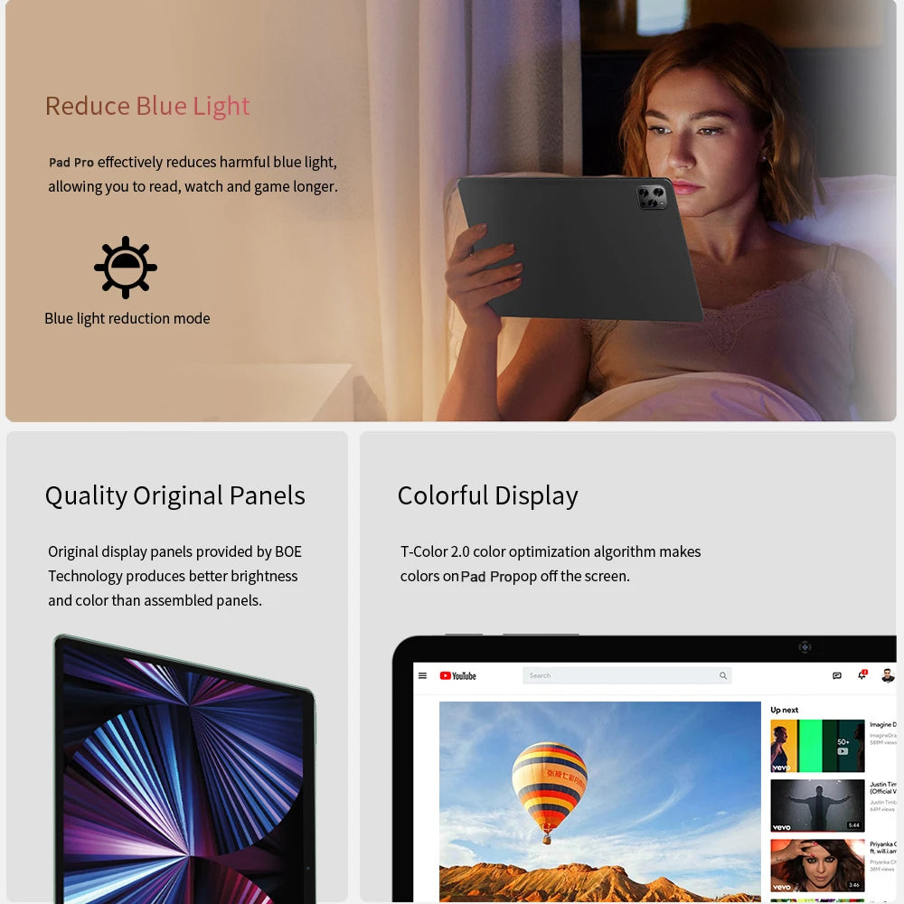 BDF P50 Tablet Pc 10.1 Inch 8GB RAM 256GB ROM Android 11 Octa Core 4G LTE Internet WiFi Global Version