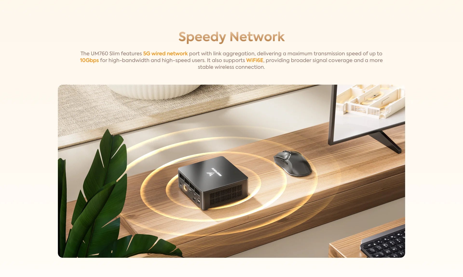 MINISFORUM Mini PC UM760 Slim AMD Ryzen 5 7640HS Mini Computer Windows 11 DDR5 16GB 1TB SSD Bluetooth 5.3 WiFi 6E Gaming PC