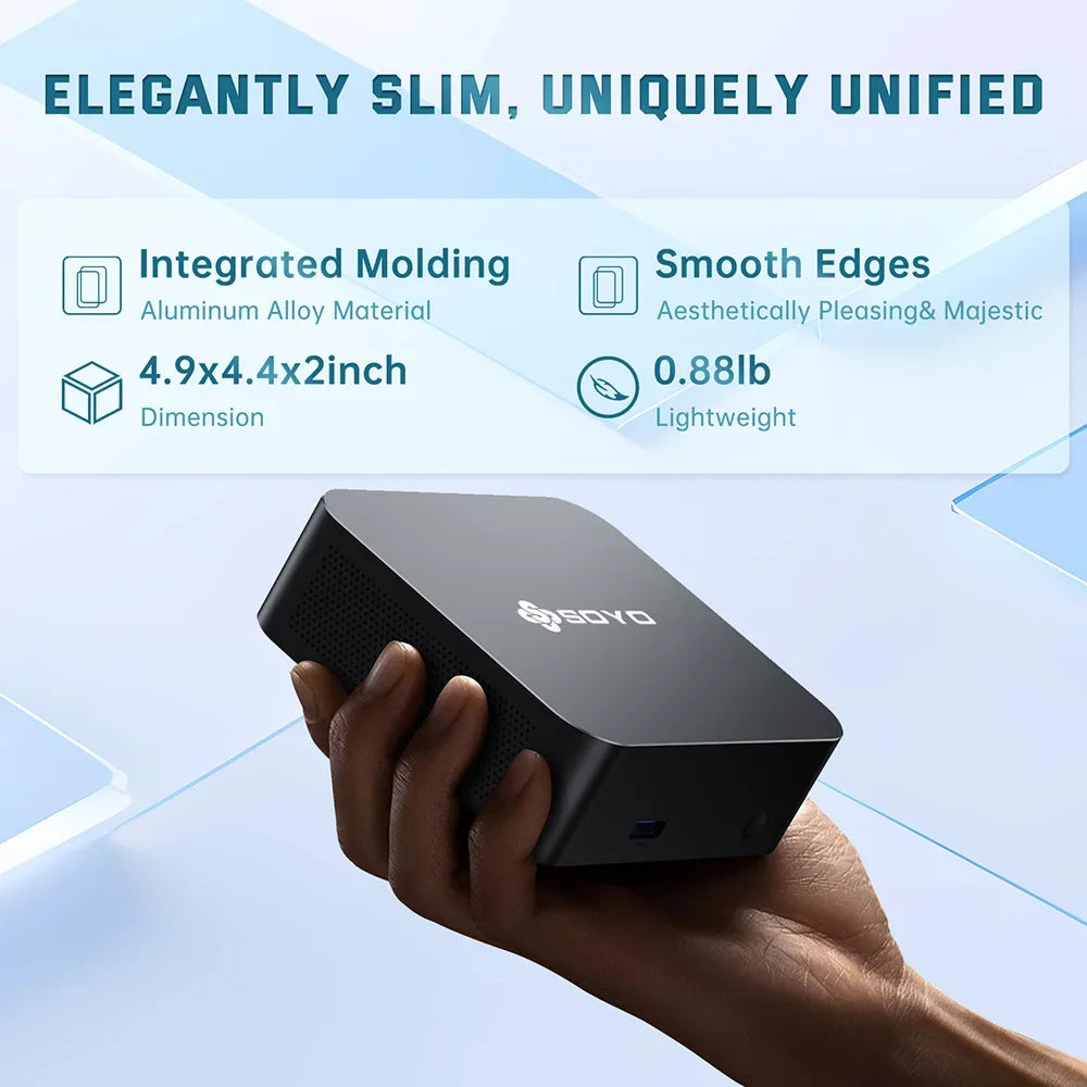 SOYO M2 Plus Mini PC Intel Alder Lake N100 Windows11 Pro 8 DDR4 256 M.2 SSD WiFi5 BT5.0 USB3.2 Portable Mini Computer