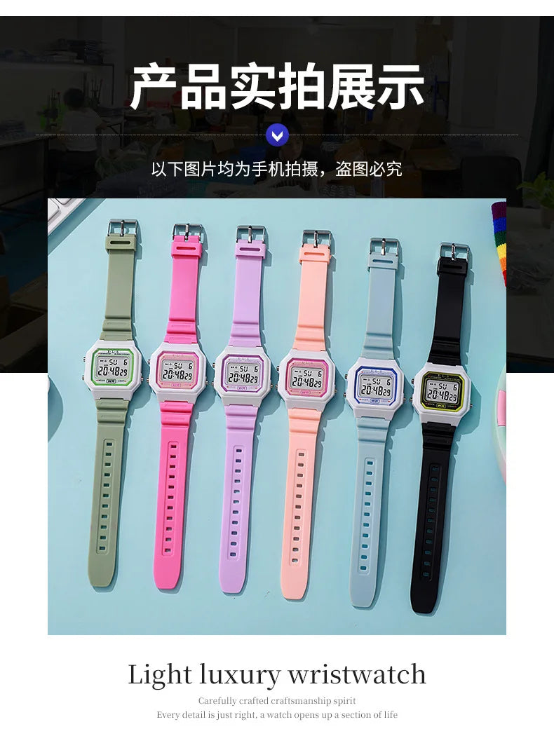 New Children's LED Digital Watch Student Multi Functional Outdoor Sports Watch Minimalist Men's and Women's Electronic Watch