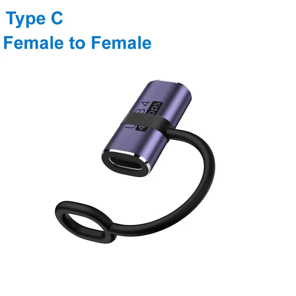 USB4.0 Thunderbolt3 40Gbps Type C Female to Type C Female Coupler Adapter For Super Fast Charger Data Transfer 8K 4K Video Cable