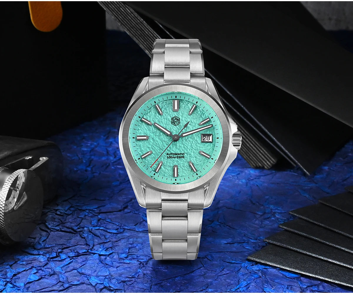 San Martin Men Automatic Watch 39mm Mechanical Wristwatch 10ATM Waterproof BGW-X1 Luminous Sapphire NH35 Oil Pressed Dial