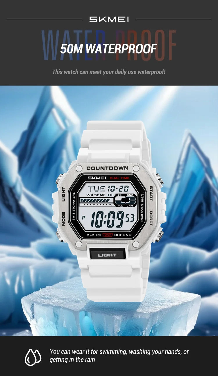 SKMEI Alarm Clock Sport Digital Wristwatches For Men Women Waterproof Date Electronic Watches Chrono Military Watch Reloj Hombre