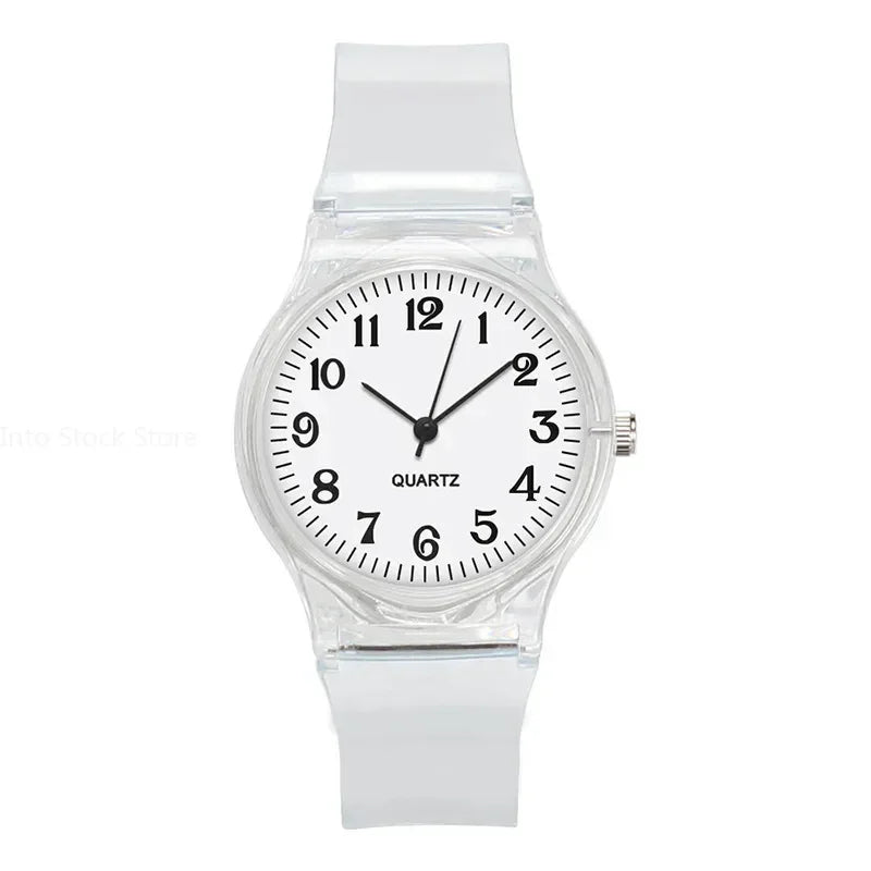 Kids Watch Children Quartz Watches Wristwatch Jelly for Girl and Boy Clocks Sport Baby Student Transparent Plastic Montre Femme