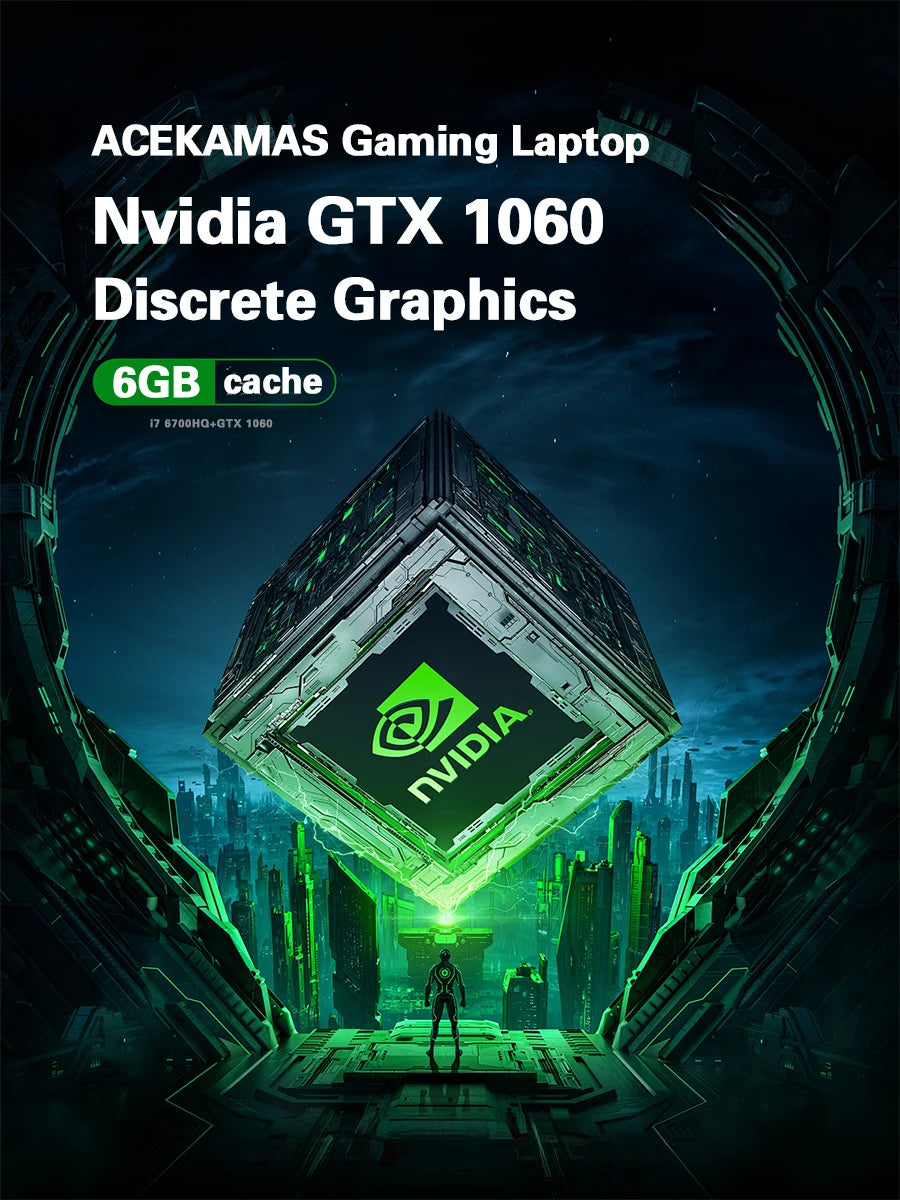 ACEKAMAS 2025 16" Gaming Laptop Intel Core i7 6700HQ GTX 1060 IPS 1920*1200 Windows 11 Pro Gamer PC DDR4 16GB SSD 1TB Laptops PC
