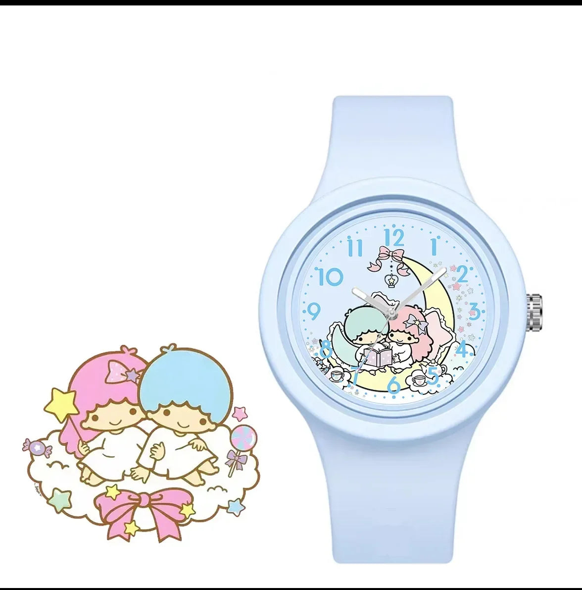 Sanrio Hello Kitty Watch Kuromi Cinnamoroll Silicone Strap Quartz Casual Cartoon Melody WristWatch Girls Children Birthday Gifts