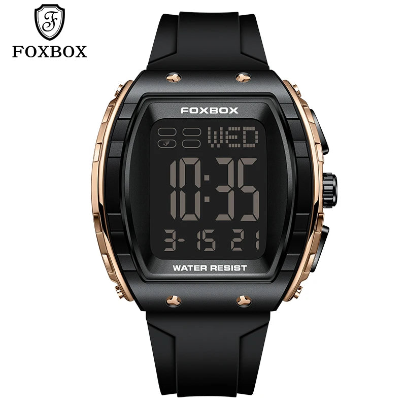 New Fashion FOXBOX Electronic Man Watch Outdoor Casual Sports Digital Clocks Waterproof Luminous Alarm Calendar Watches for Men