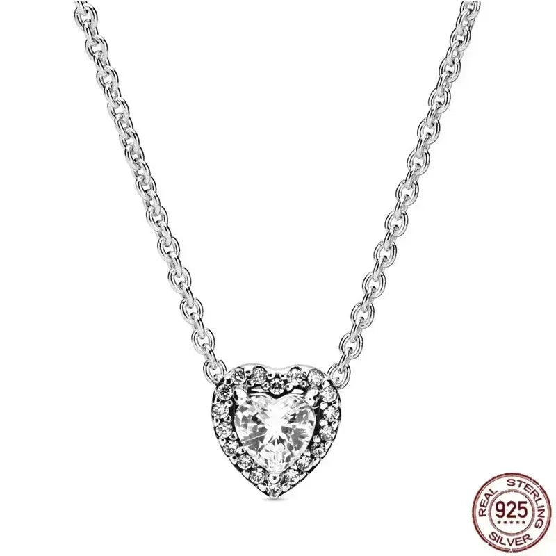 Hot selling classics heart-shaped Series 925 Sterling Silver Women's Rings Earrings Necklaces Light Luxury Charm Jewelry Gifts