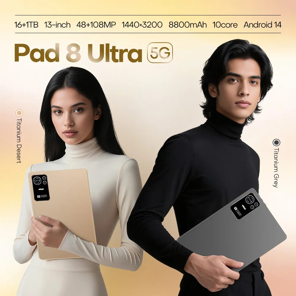 2025 Global Version Original Tablets Pad 8 Ultra Android 14 16GB+1T 8800mAh 5G Dual SIM Card WiFi GPS 13inch HD 4K Mi Tablet