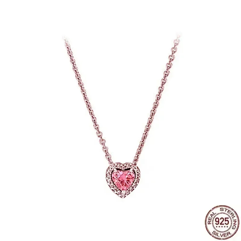 Hot selling classics heart-shaped Series 925 Sterling Silver Women's Rings Earrings Necklaces Light Luxury Charm Jewelry Gifts