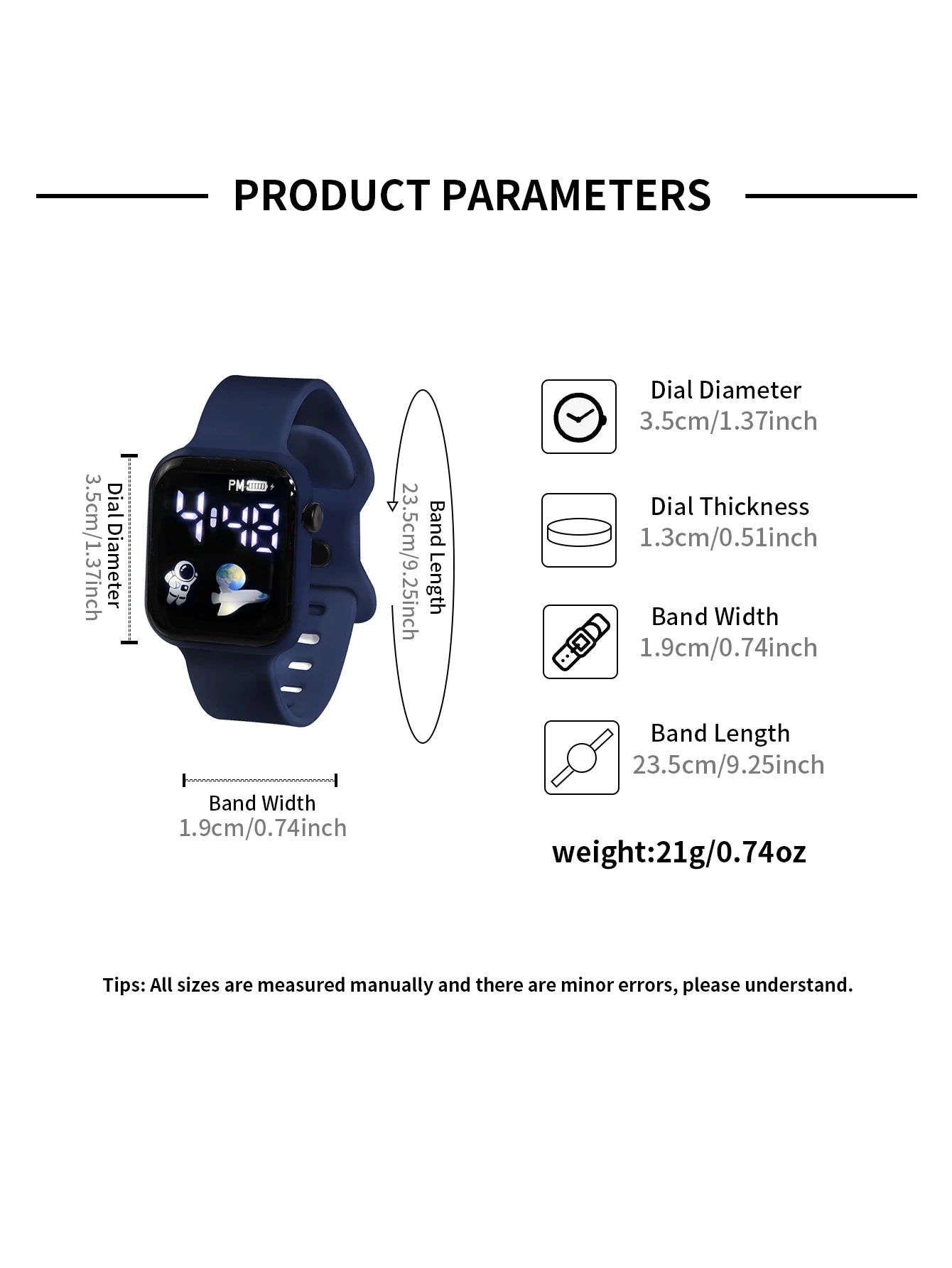2PCS Children's Smart Watch Bracelet Simple and Fashionable Student Outdoor Sports Electronic Watch Gift for Boys and Girls
