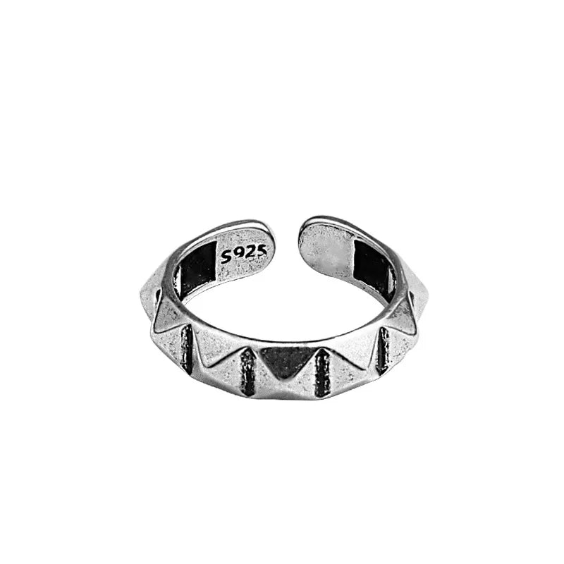 LIVVY Silver Color Creative Open Wide Irregular Rings For Women  INS Fashion Vintage Hip Hop Couples Jewelry Wholesale