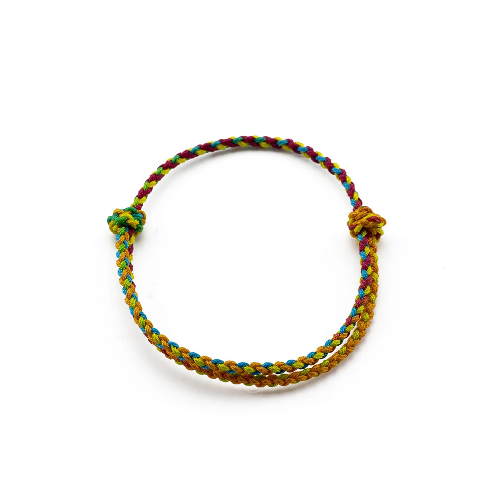 Meetvii New Handmade Gradient Color Lucky Bracelets & Bangles For Women Men Tibetan Buddhist Knots Rope Bracelets Jewelry