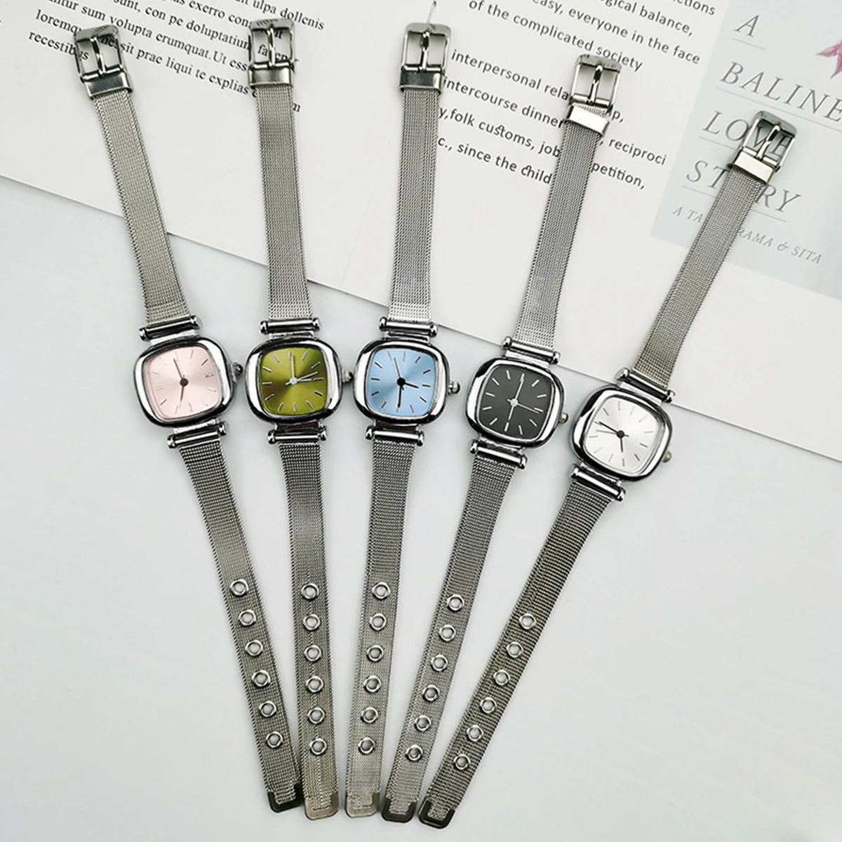 Vintage exquisite watch, compact, simple, light luxury ins, niche pointer style square women's watch