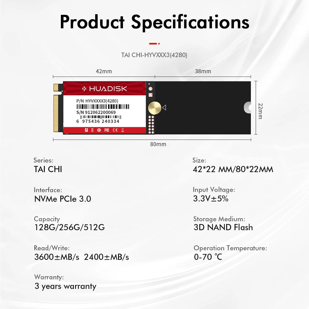 HUADISK M.2 SSD NVME PCIE3.0 128GB 256GB 512GB Solid State Disk Internal ssd nvme m2 DIY Gaming Computer Laptop PC Motherboard