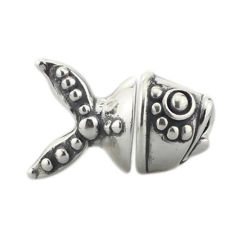 Real 925 Sterling Silver Beads Butterfly Skull Owl Conch Fish Charm Spacer Fit European Troll 3.0mm Bracelet Jewelry Original