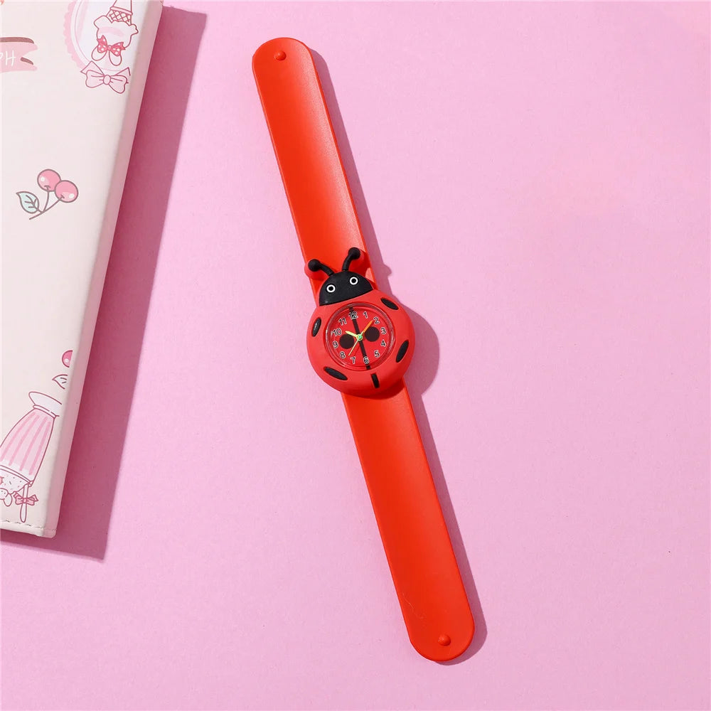 3D Patterns Red Car student Watch Boy Girls Kid wristwatch Soft Silicone Band