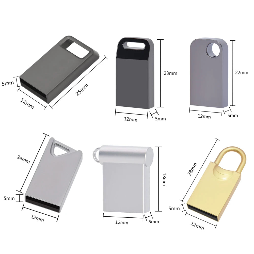 USB Flash Drives  mini usb flash 4GB 8GB 16GB 32GB 64GB metal pen key disk logo pen drive stick flash memory card for gift
