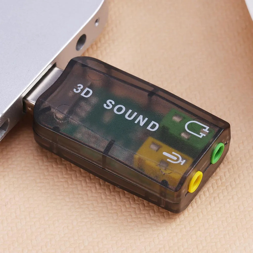 Mini External USB To 3.5mm Mic Headphone Jack Stereo Headset 3D Sound Card Audio Microphone Adapter Speaker Interface For Laptop