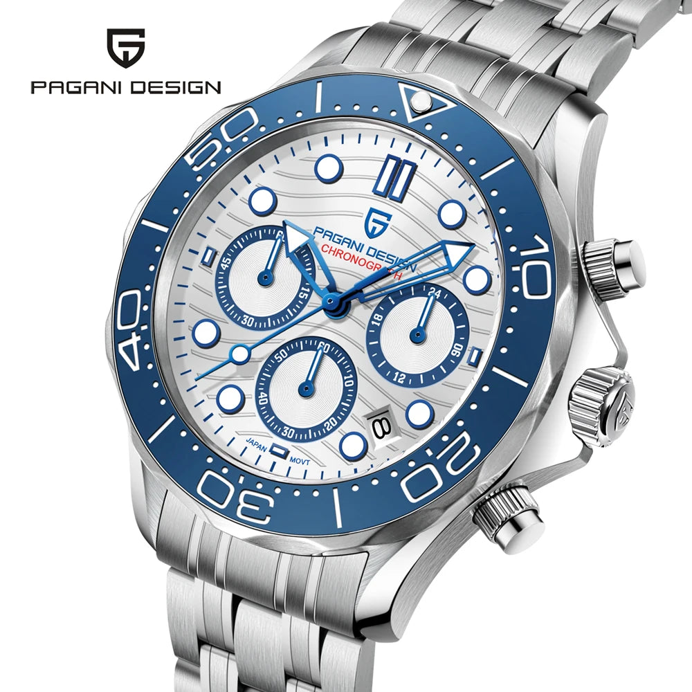 PAGANI DESIGN Men's Watches 2025 Top Brand Luxury Quartz Watch For Men Stainless Steel Chronograph Waterproof Sport VD53 Reloj