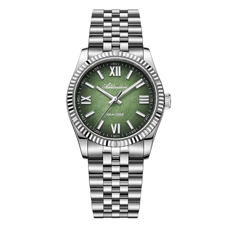 ADDIESDIVE 36mm Watch For Men BGW9 Luminous Jubilee Strap 100m Waterproof Sapphire Glass VH31 Movement Quartz Watch Reloj Hombre