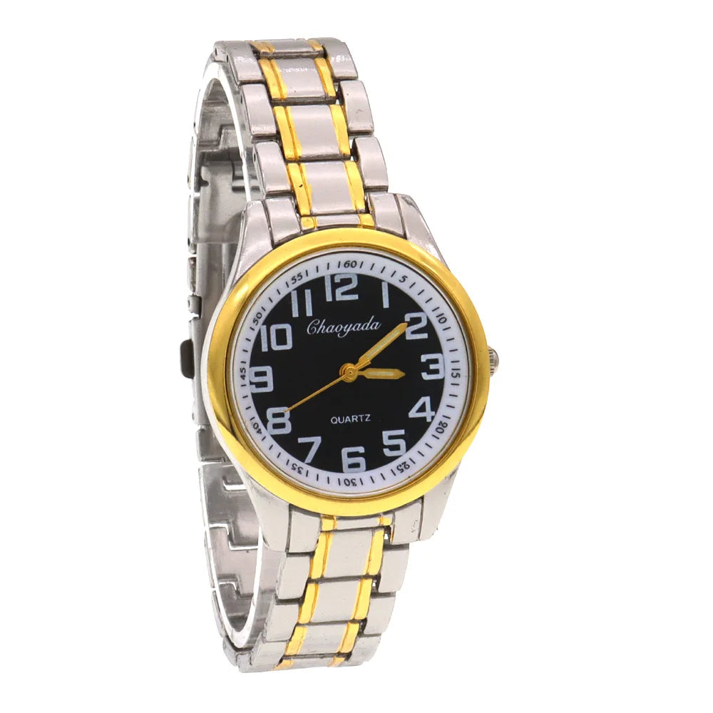 High Quality Women Men Watches Quartz Wristwatch Gold Watch Dad Mum Gifts Big Number Watch Analog Digital Watch Dropshipping