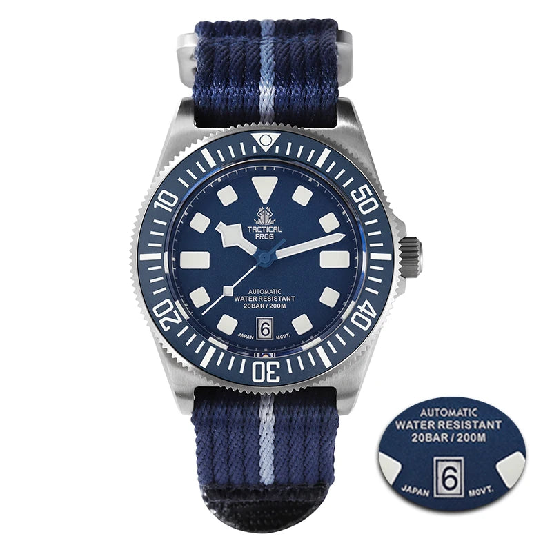 Tactical Frog Titanium Dive Watch Men 42mm NH35 Automatic Mechanical Movement Sapphire Glass 200M Waterproof BGW-9 Luminous