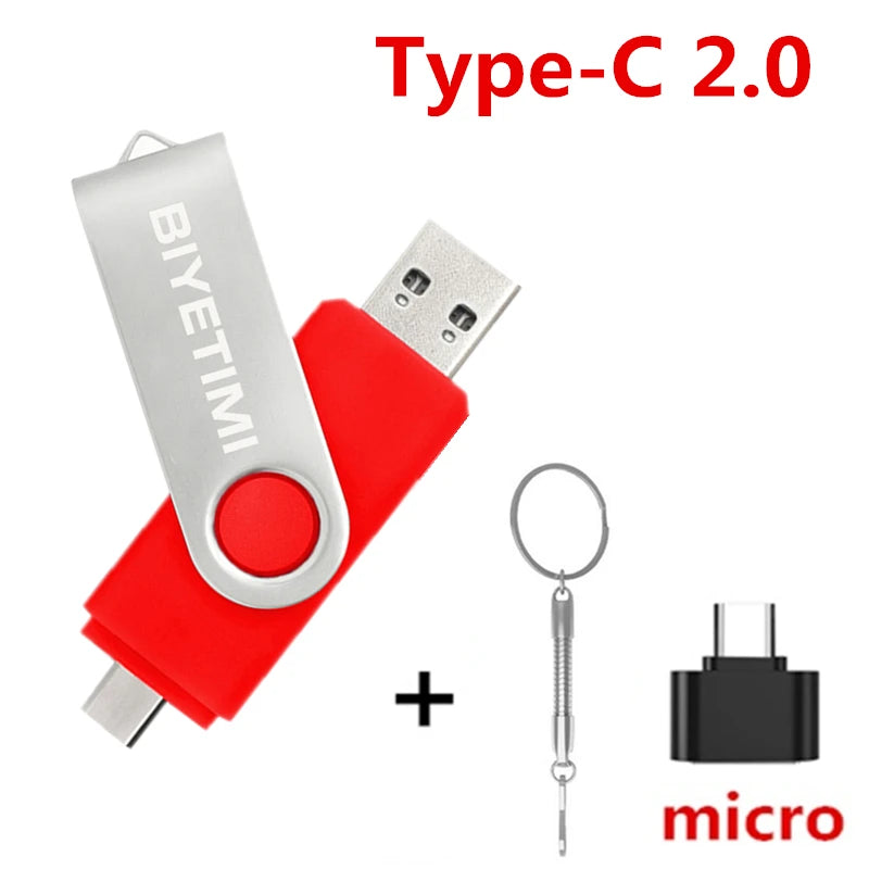 Biyetimi Type C usb flash drive 128GB OTG 2.0 64GB pen drive 32GB real capacity usb флэш-накопител memory stick for phone ＆ cPC