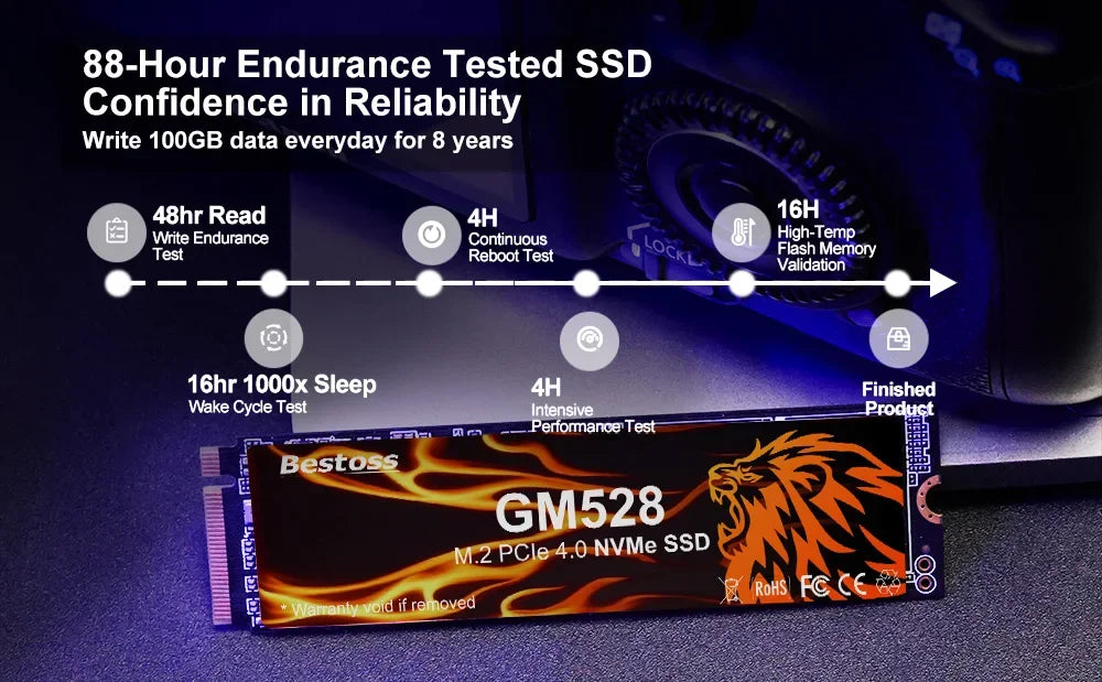 Bestoss SSD NVMe M2 PCIe 1 TB 512 GB 2TB M.2 2280 Hard Drive 5000MB/s Internal Solid State Drive for Diy Gaming Computer Laptop