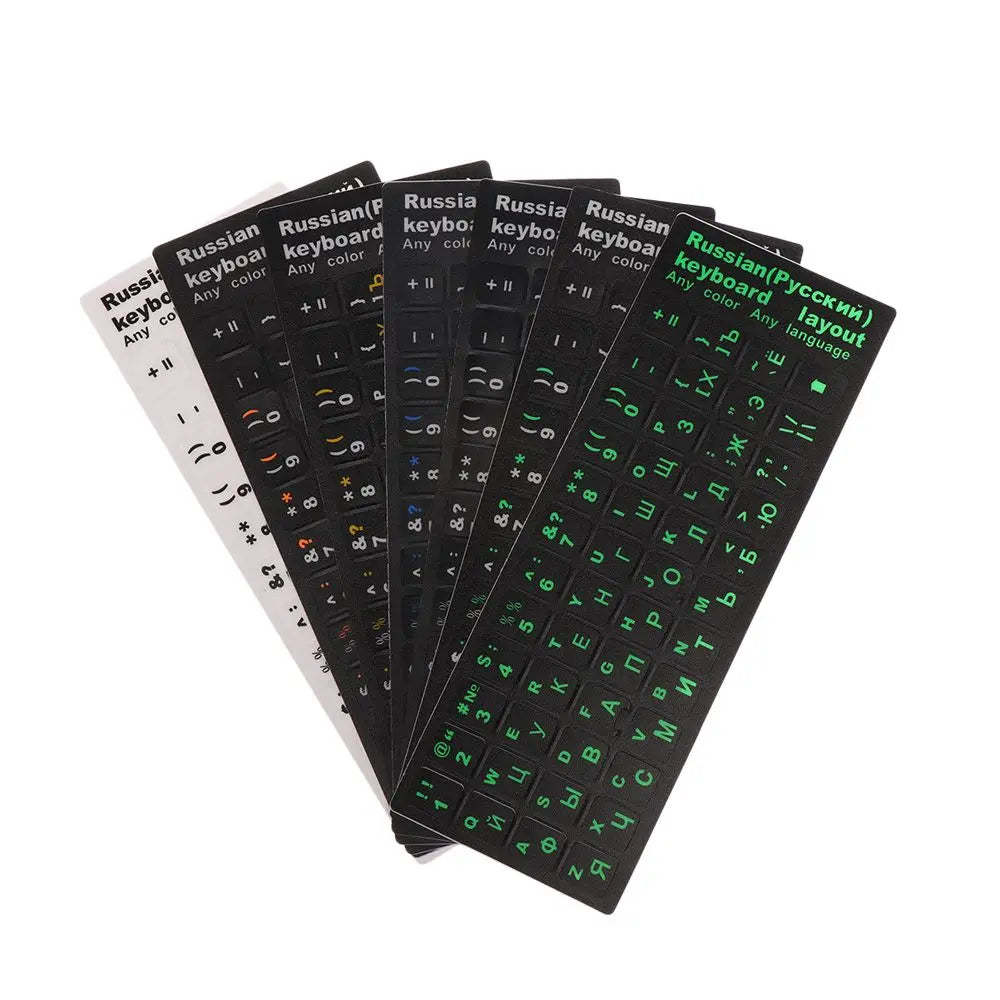 Russian Letters Keyboard Stickers Frosted PVC Waterproof Cover Sticker for Universal Notebook Computer Desktop Keyboard Laptop
