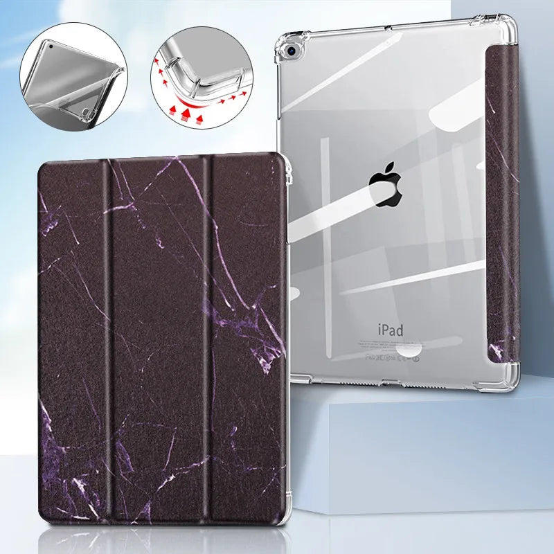 For iPad 11 2021/2020/9.7 5/6th case 10.2 9th 7th/8th Marble Leather Smart Cover for iPad2 Air 1/2 Mini 1/2/3/4/5/6 pro10.5 case
