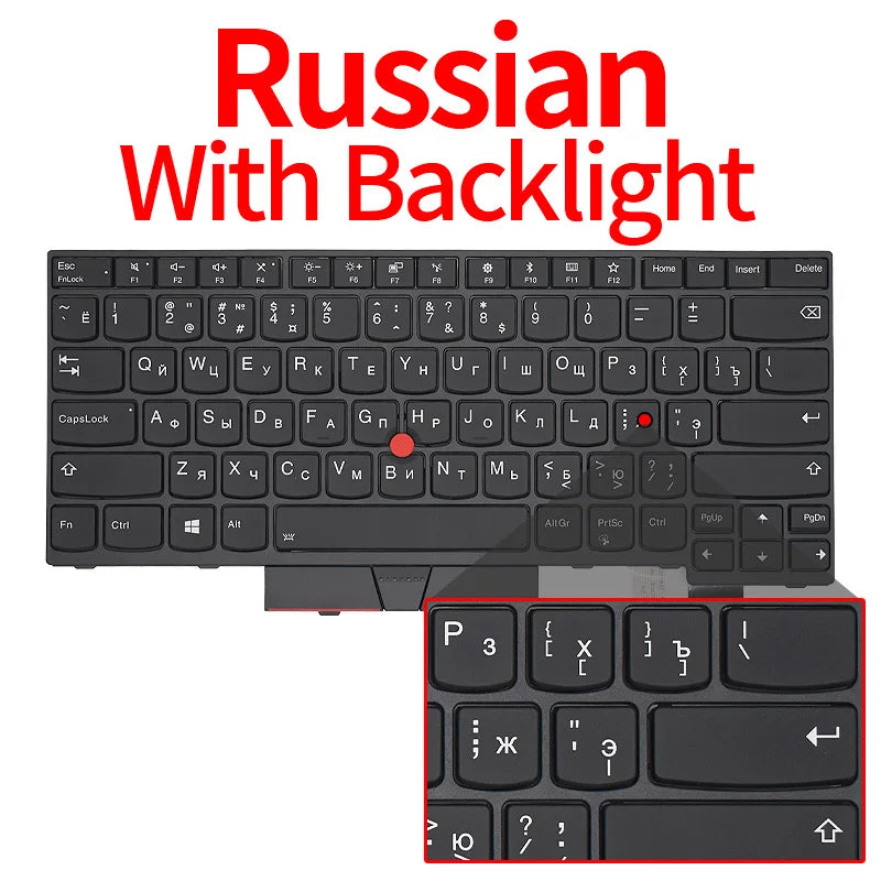 Laptop Replacement Keyboard For Lenovo ThinkPad T470 T480 keyboard A475 A485 Notebook keyboard 01HX459 01AX364 US Russian