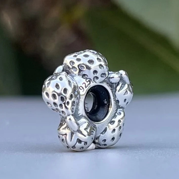 Mistletoe 925 Sterling Silver Cute Sweet Strawberries Stopper Spacer Charm Bead Fit European 3.0mm Bracelet Jewelry