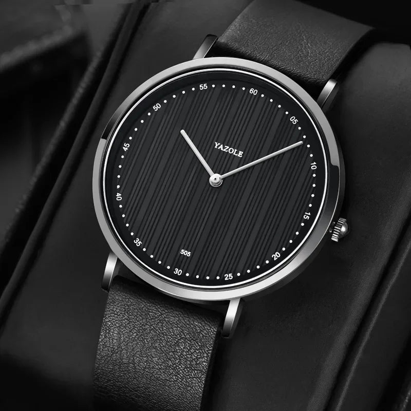 YAZOLE Men's Watches Classic Black Brown Quartz Wrist Watches for Men Women Leisure Simple Man Watch Clock Gift Reloj Hombre