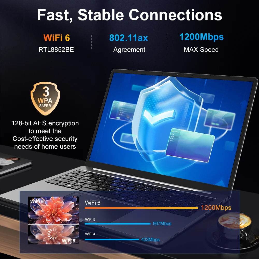 Ninkear A15 Pro Laptop AMD Ryzen 5 7430U 16GB RAM 1TB SSD Fingerprint Unlock 16 inch 120Hz 2560*1600 Screen Notebook Computer