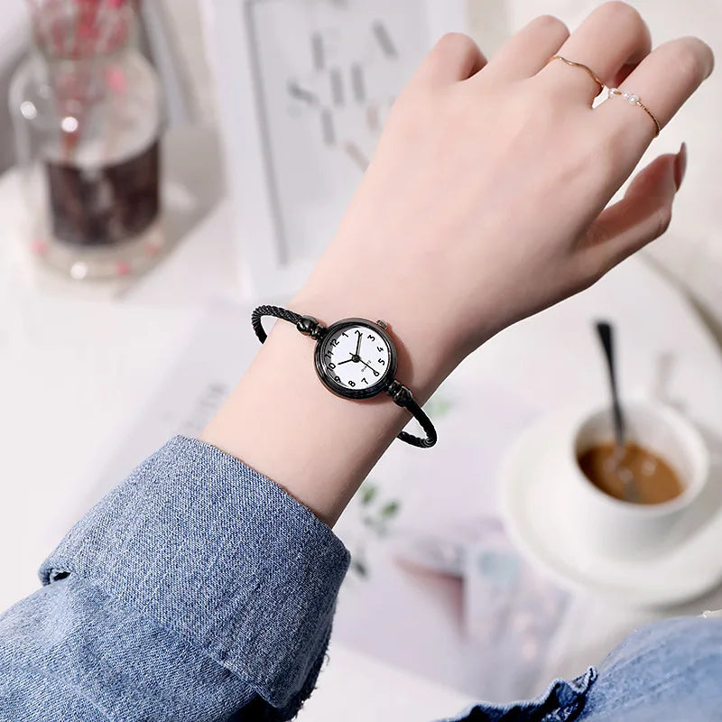 Couple Style Gold Sliver Bracelet Minimalist Wristwatch Fashion Steel Strap Women's Quartz Watch Brand Casual Women's Watcht Set