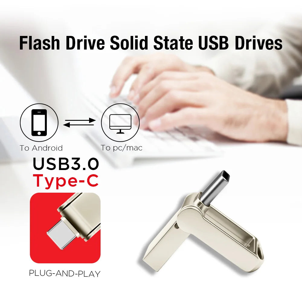 mini TYPE-C USB 3.0 OTG USB Flash Drive 64GB Business Gift Memory Stick Mini USB-C Pen Drive 32GB High Speed USB Stick 128GB Pen