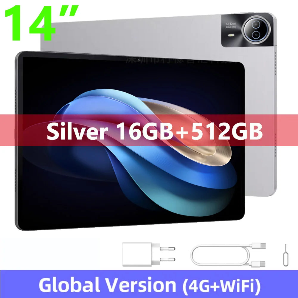 Nenmone Mpad15 Real 14" FHD Display Android 14 Tablet 14 Inch 4G LTE Unisoc T616 Octa Core 16GB RAM 512GB ROM 12000mAh Battery