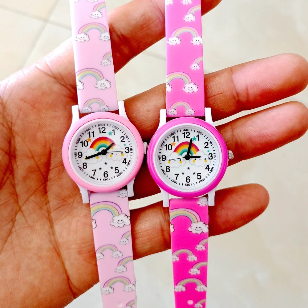 MINISO Cartoon Superhero Princess Unicorn Butterfly  Silicone Kids Children Boys Girls Quartz Birthday Party Gift Watches