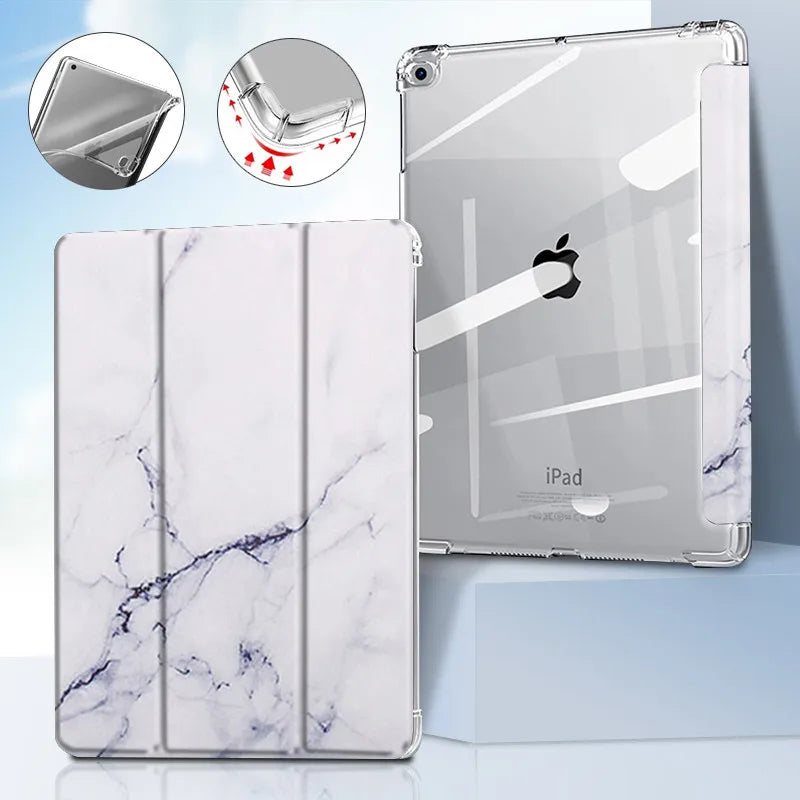 For iPad 11 2021/2020/9.7 5/6th case 10.2 9th 7th/8th Marble Leather Smart Cover for iPad2 Air 1/2 Mini 1/2/3/4/5/6 pro10.5 case