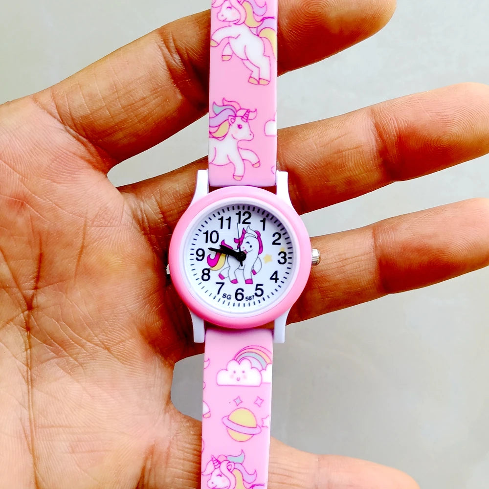MINISO Cartoon Superhero Princess Unicorn Butterfly  Silicone Kids Children Boys Girls Quartz Birthday Party Gift Watches