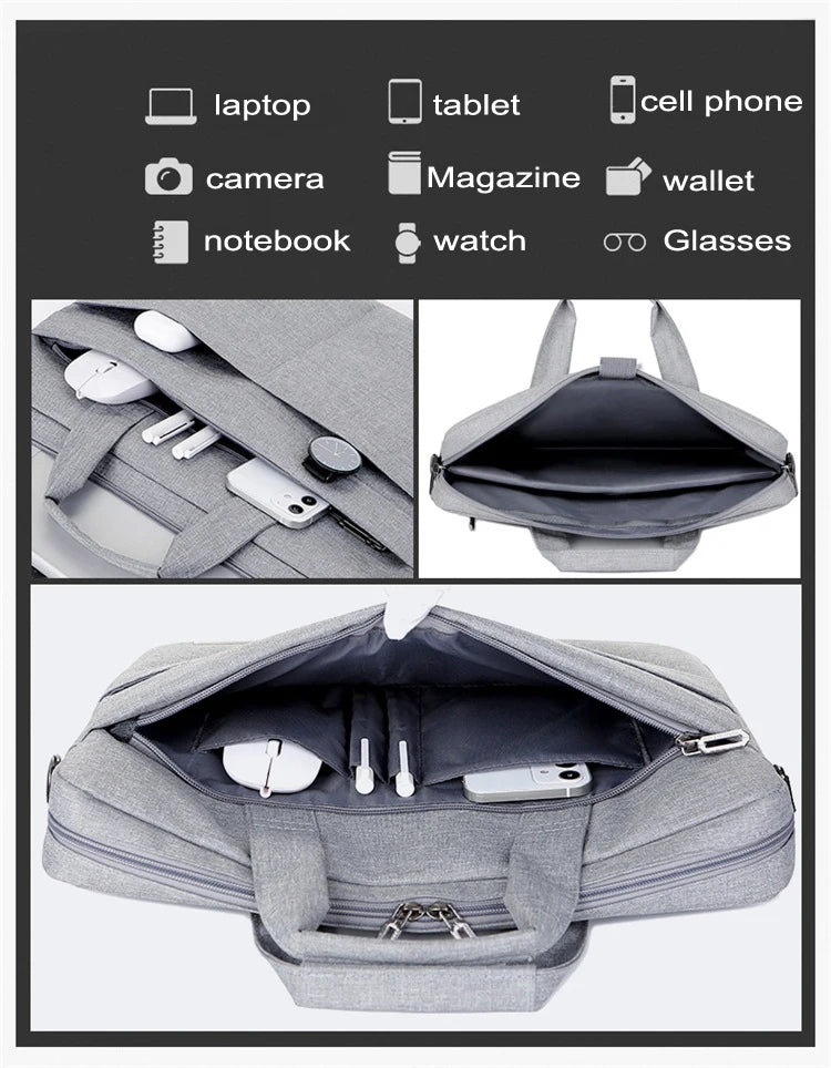 Laptop Bag Sleeve Case Shoulder HandBag Notebook Pouch Briefcases For 13.3 14 15.6 17.3 Inch Macbook Air Pro HP Huawei Asus Dell