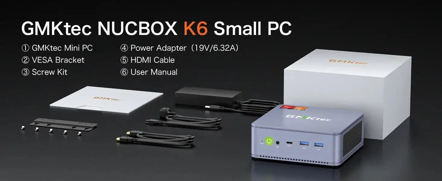GMKtec K6 R7 7840HS Mini PC DDR5 5600MHz PCIe4.0 NVMe SSD USB4 WiFi6 BT5.2 2.5G LAN Tri-Display  Desktop Office  Gaming Computer