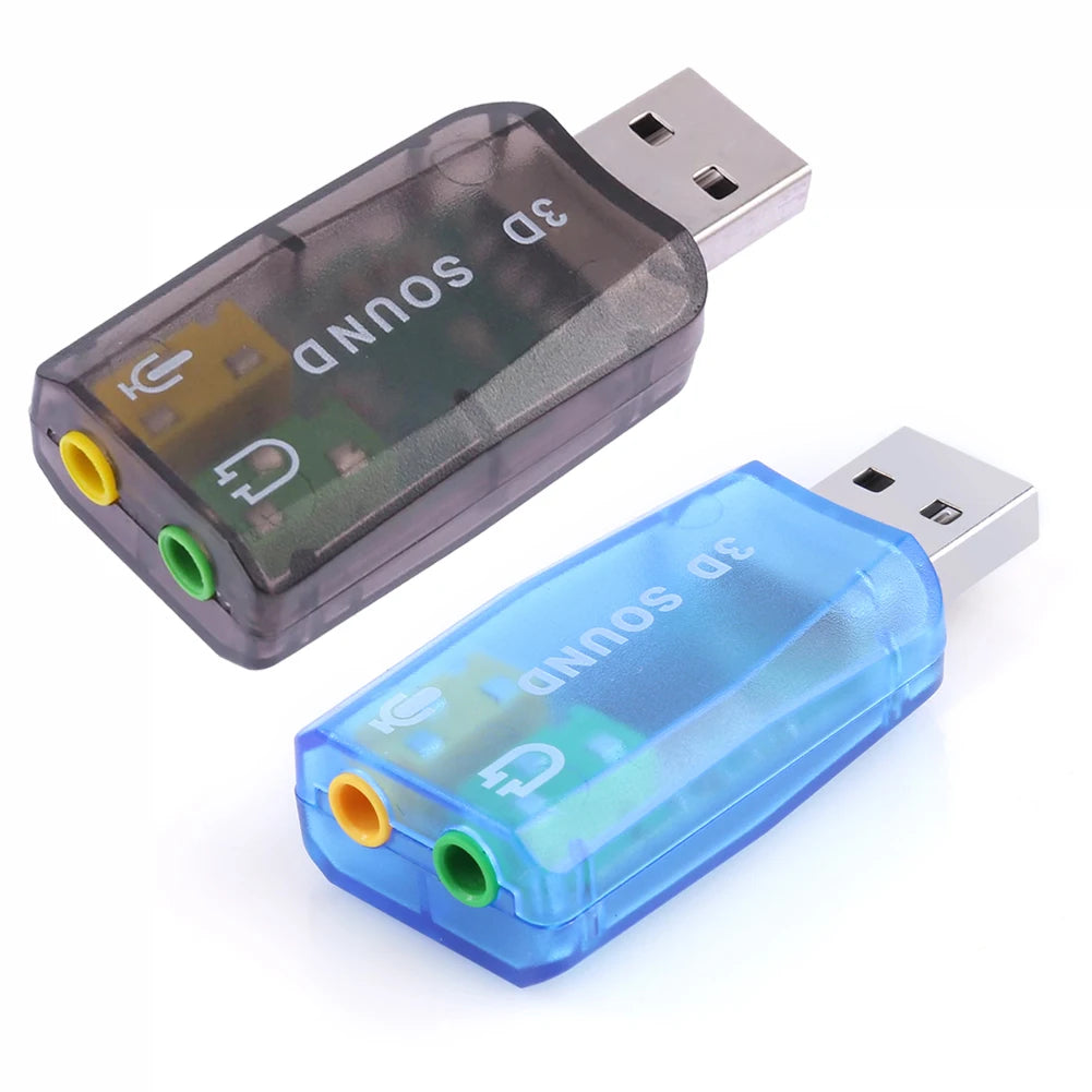 Mini External USB To 3.5mm Mic Headphone Jack Stereo Headset 3D Sound Card Audio Microphone Adapter Speaker Interface For Laptop