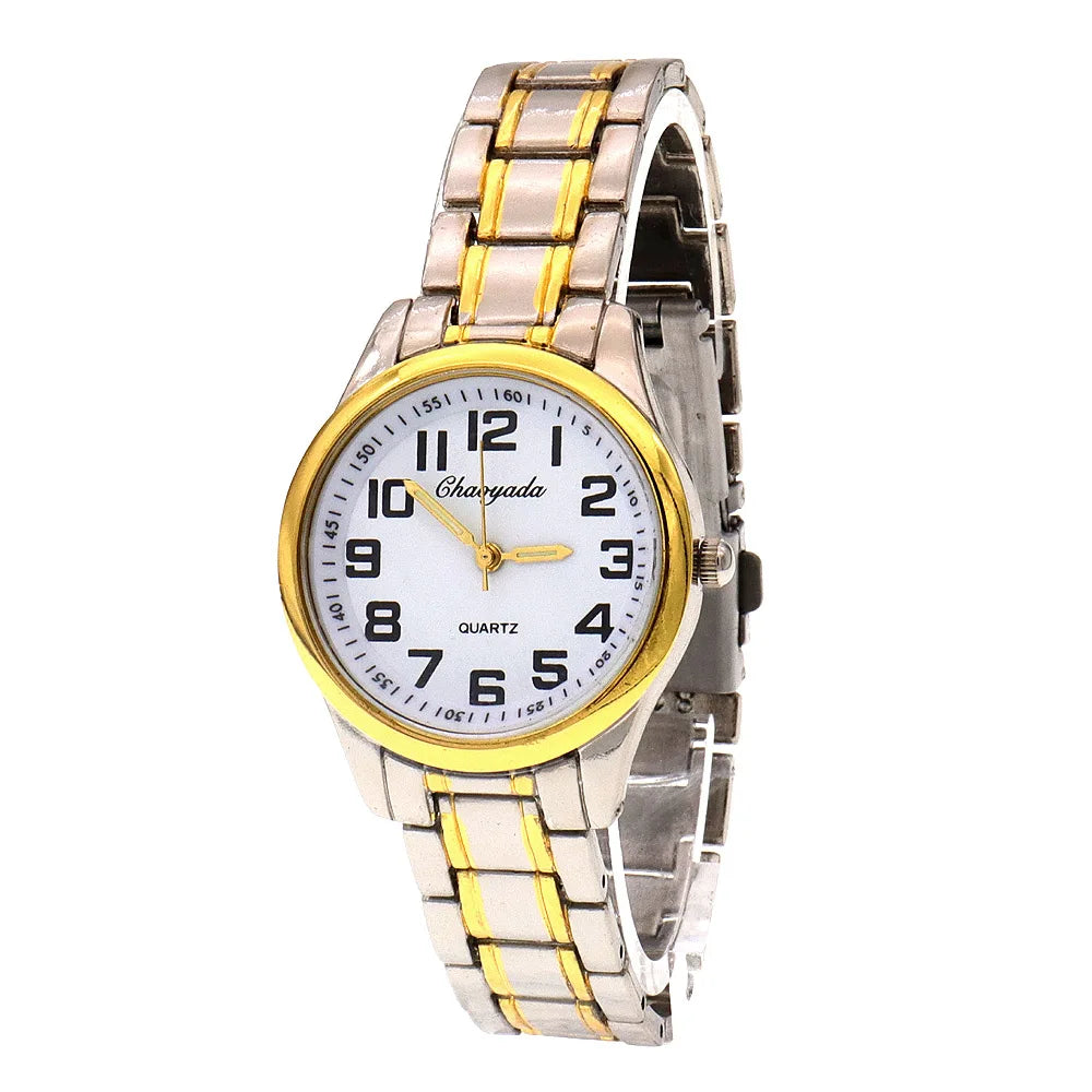 High Quality Women Men Watches Quartz Wristwatch Gold Watch Dad Mum Gifts Big Number Watch Analog Digital Watch Dropshipping